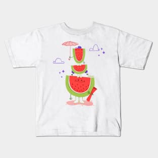 watermelons at the beach Kids T-Shirt